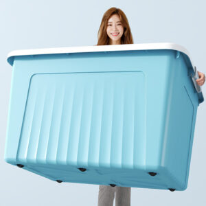 Large Plastic Storage Bin with Lid for Clothes, Toys & Closet Organization